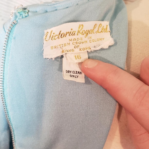 Victoria Royal Ltd ~ Blue Beaded Gown ~ Size 16 - Picture 2 of 4